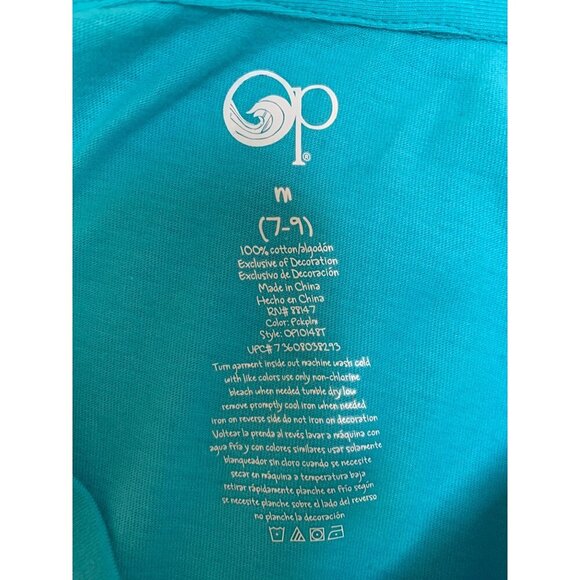 Op Womens M Cotton V-Neck T-Shirt With Sunset Wave Graphic Print - Picture 4 of 4